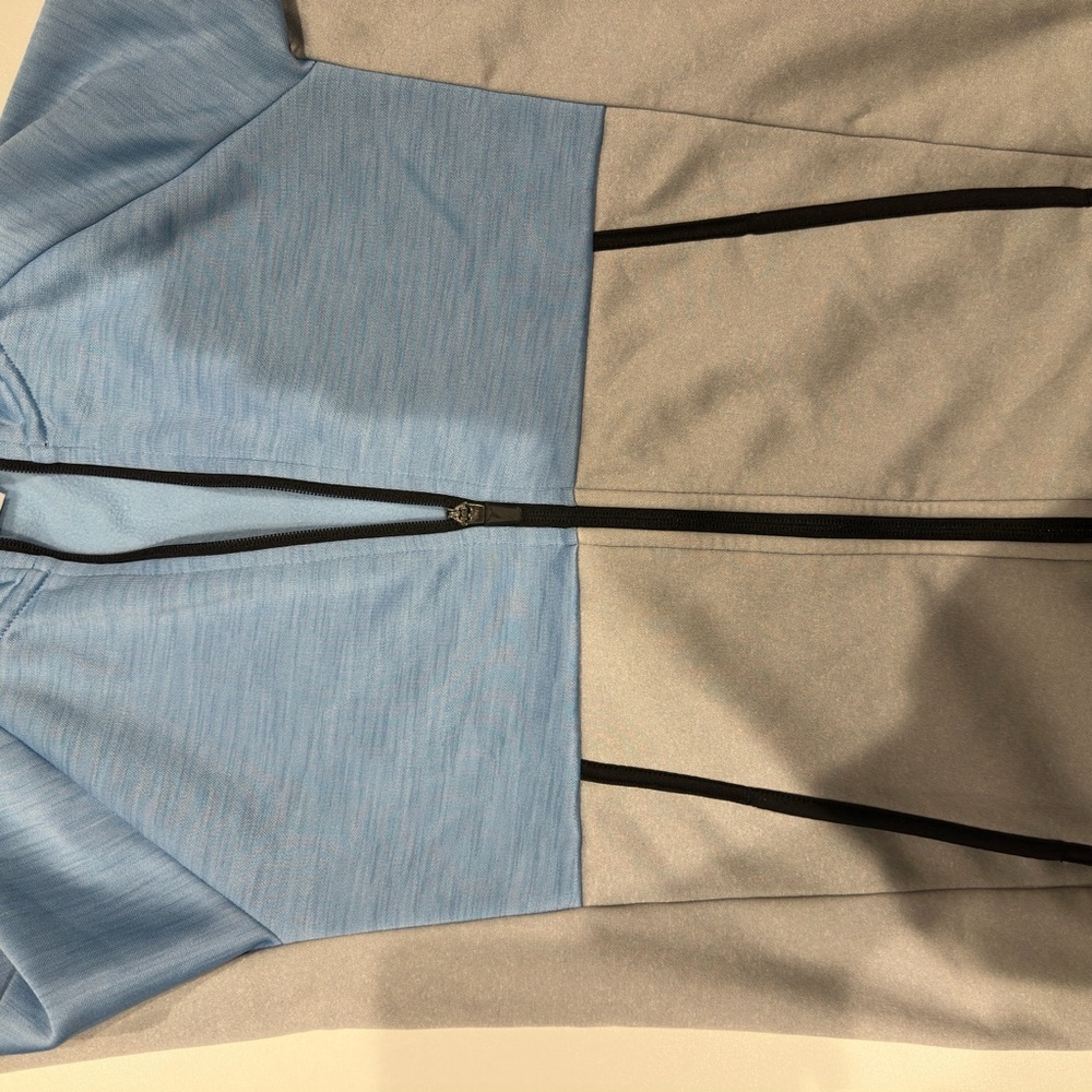Boys Blue and Gray Hooded Jacket-Fleece - Picture 3 of 4